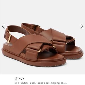 Leather Chunky Marni Sandals with Gold